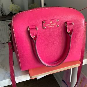 Kate spade hot pink crossbody tote - ok condition